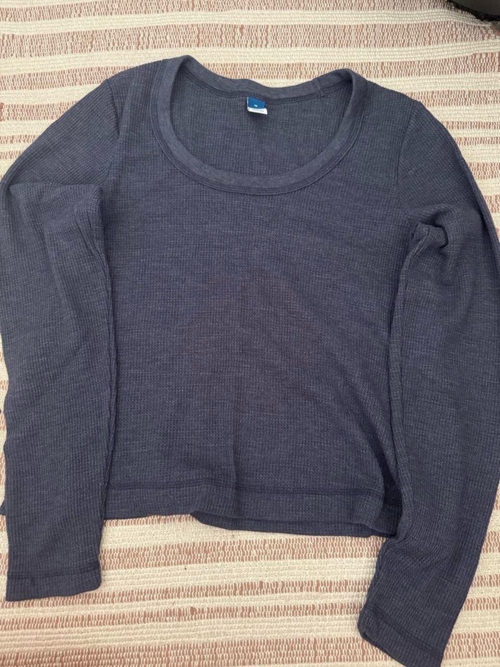 Old Navy Women's Navy Scoop Neck Waffle Knit Sweater